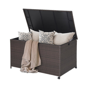 Outdoor Wicker Storage Box with Zippered Liner-133 Gallon view 4