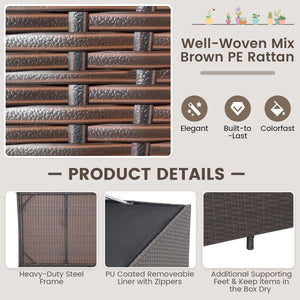 Outdoor Wicker Storage Box with Zippered Liner-133 Gallon view 9