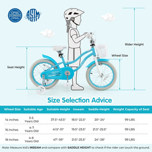 14/16/18 Inch Kids Bike with Dual Brakes and Adjustable Seat-16 inches view 4