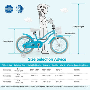 14/16/18 Inch Kids Bike with Dual Brakes and Adjustable Seat-18 inches view 4
