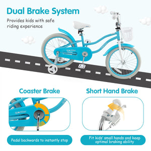 14/16/18 Inch Kids Bike with Dual Brakes and Adjustable Seat-18 inches view 6