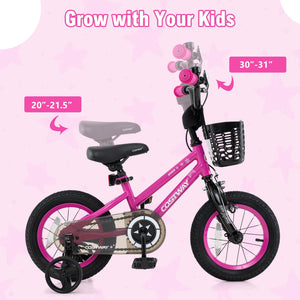 14 Inch Kids Bike Adjustable Bicycle with Front Basket for Children Aged 4-5 Years Old view 5