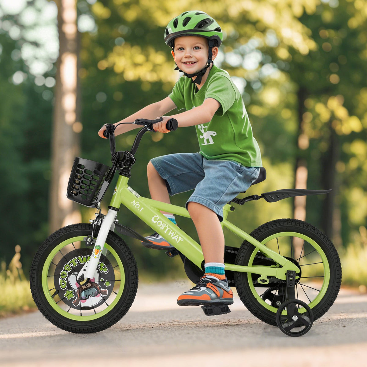 14 Inch Kids Bike Adjustable with Detachable Training Wheels for 3-5 Years Old-14 inches view 2