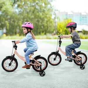 14 Inch Kids Bike Adjustable with Removable Training Wheels Pink for 3-8 Years Old view 3