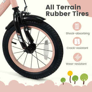 14 Inch Kids Bike Adjustable with Removable Training Wheels Pink for 3-8 Years Old view 9