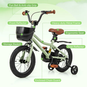 14-Inch Kids Bike Adjustable with Training Wheels for 3-5 Years Old view 7