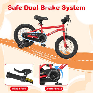 14-Inch Kids Bike Ages 3-8 with Handbrake and Coaster Brake and Bell Ring-14 inches view 6