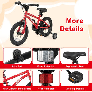 14-Inch Kids Bike Ages 3-8 with Handbrake and Coaster Brake and Bell Ring-14 inches view 7