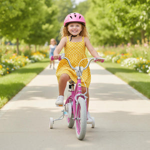 14 Inch Kids Bike for Aged 3-8 Years Old with Adjustable Handlebar Pink- Starlight Wave view 3