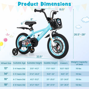 14 Inch Kids Bike with Adjustable Handlebar and Saddle for 3-5 Years Old-14 inches view 4