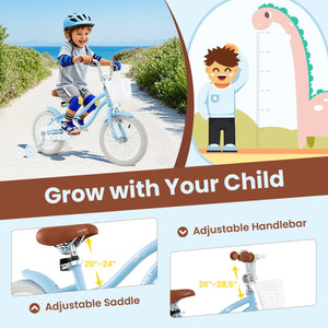 14 Inch Kids Bike with Adjustable Handlebar and Seat for 3-5 Year Old view 7