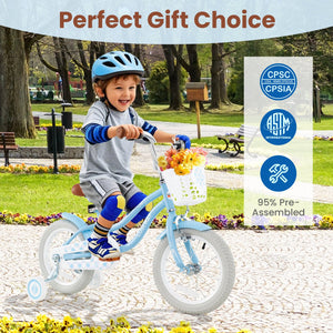 14 Inch Kids Bike with Adjustable Handlebar and Seat for 3-5 Year Old view 9