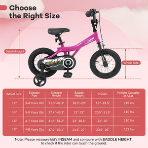 14-Inch Kids Bike with Removable Training Wheels Pink-Brave Hero view 4