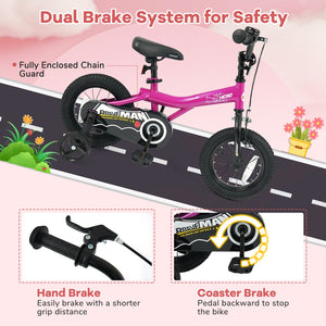 14-Inch Kids Bike with Removable Training Wheels Pink-Brave Hero view 8