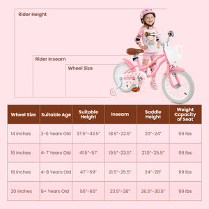14 Inch Kids Bike with Training Wheels and Basket for Boys Girls 3-5 Years Old-14 inches view 4