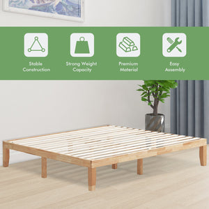 14 Inch King Size Wood Platform Bed Frame-Natural view 7