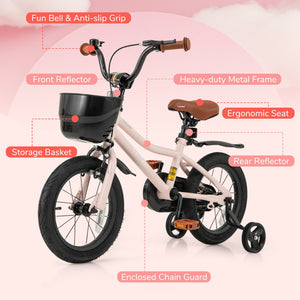 14 Inches Kids Bike with Basket and Adjustable Handlebar for 3-5 Years Old view 9
