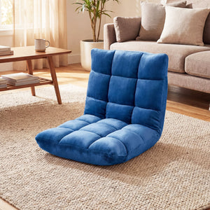 14-Position Adjustable Cushioned Floor Chair-Blue view 2