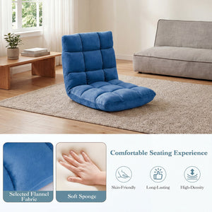 14-Position Adjustable Cushioned Floor Chair-Blue view 7