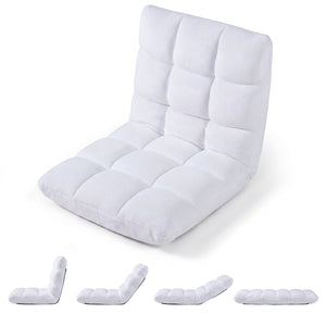 14-Position Adjustable Cushioned Floor Chair-White view 3
