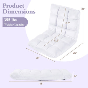 14-Position Adjustable Cushioned Floor Chair-White view 4