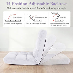 14-Position Adjustable Cushioned Floor Chair-White view 5