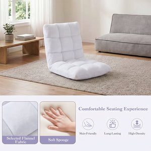 14-Position Adjustable Cushioned Floor Chair-White view 7