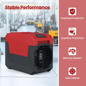 140 Pints Commercial Dehumidifier with Pump and Drain Hose-Red view 2