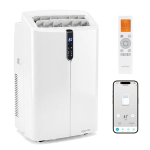 14000 BTU Smart Portable AC with APP Voice Control 47 dB for Rooms 750 Sq.Ft-White