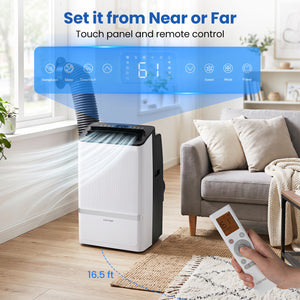 14000 BTU WiFi Enabled Portable Air Conditioner with Dehumidifier and 24H Timer-Black view 4