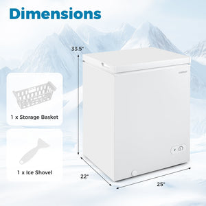 141 L/5 Cu.Ft Compact Chest Freezer with 7-Gear Adjustable Temperature-White view 4