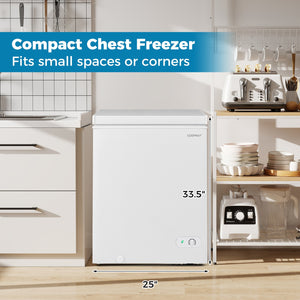 141 L/5 Cu.Ft Compact Chest Freezer with 7-Gear Adjustable Temperature-White view 5