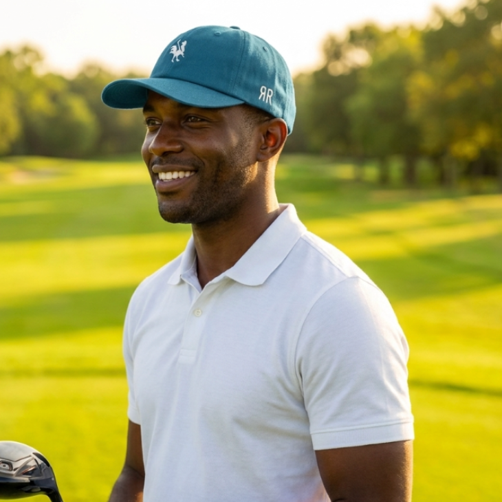 The Dad Hat - Red Rooster Unisex Snapback Golf Hat, Blue or Beige