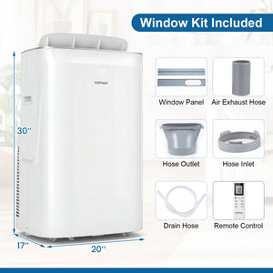 15000 BTU Inverter Portable Air Conditioner Smart Wifi Enabled Cooling and Heating Unit-White view 3