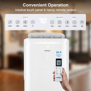 15000 BTU Inverter Portable Air Conditioner Smart Wifi Enabled Cooling and Heating Unit-White view 5