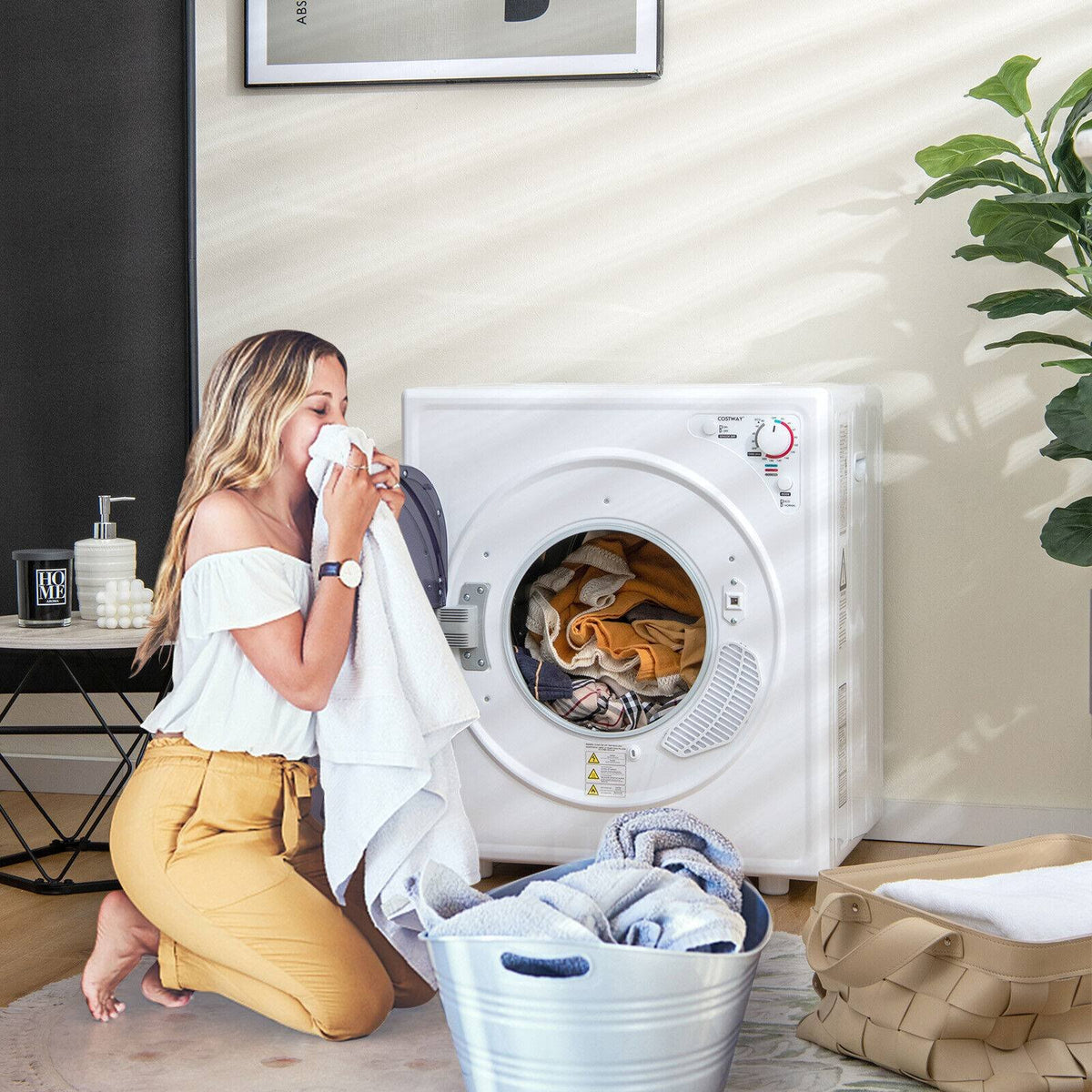 1500W Compact Laundry Dryer with Touch Panel-White view 2