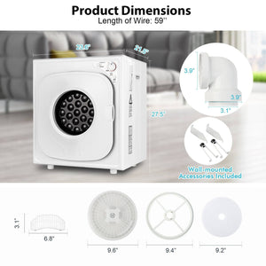 1500W Compact Laundry Dryer with Touch Panel-White view 4