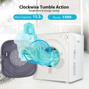 1500W Compact Laundry Dryer with Touch Panel-White view 9