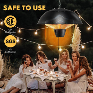 1500W Electric Patio Heater with IPX4 Waterproof view 5