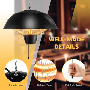 1500W Electric Patio Heater with IPX4 Waterproof view 9