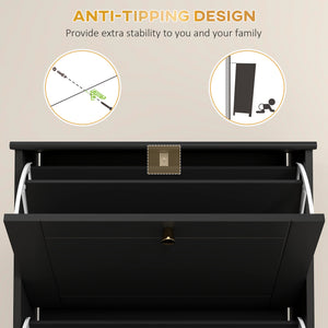 Narrow Shoe Storage with 3 Flip Drawers and Adjustable Shelves – view 6
