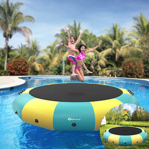 15 Feet Inflatable Splash Padded Water Bouncer Trampoline-Yellow view 3