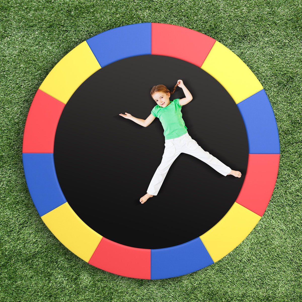 16 Feet Trampoline Pad Replacement Safety Pad with Fixing Straps (Multicolor) view 2