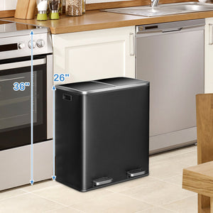 16 Gallon Dual Step Trash Can-Black view 6