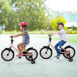 16 Inch Kids Bike Adjustable with Removable Training Wheels Pink for 3-8 Years Old view 3