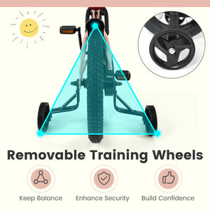 16 Inch Kids Bike Adjustable with Removable Training Wheels Pink for 3-8 Years Old view 8