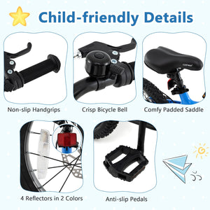 16 Inch Kids Bike Adjustable with Shock Absorber and Bell for Aged 4 to 7-16 inches view 8