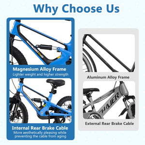 16 Inch Kids Bike Adjustable with Shock Absorber and Bell for Aged 4 to 7-16 inches view 9