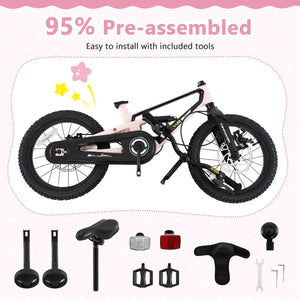 16 Inch Kids Bike Lightweight with Detachable Training Wheels for Aged 4 to 7-16 inches view 7