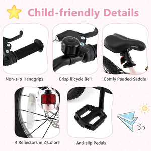16 Inch Kids Bike Lightweight with Detachable Training Wheels for Aged 4 to 7-16 inches view 8